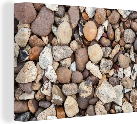 Canvas Schilderij Grind - Stenen - Natuur - 40x30 cm - Wanddecoratie