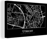 Canvas Schilderij Plattegrond - Stadskaart - Utrecht - Kaart - 120x80 cm - Wanddecoratie