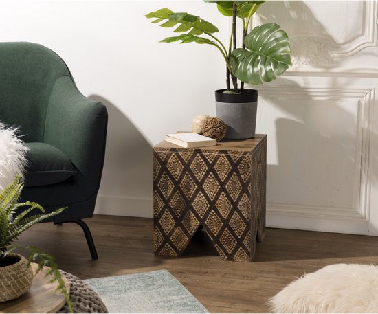 Must Living Vito | Vierkant krukje teak hout | ML 456030