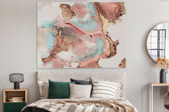 Tableau sur toile Encre - Pastel - Abstrait - 160x120 cm - Décoration murale XXL