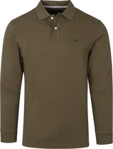 Hackett - Long Sleeve Polo Khaki - Slim-fit - Heren Poloshirt Maat L