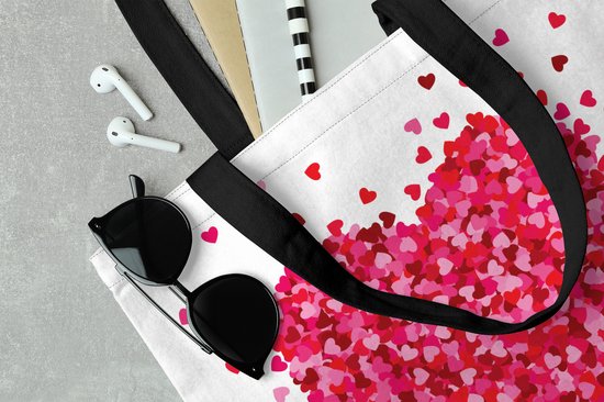 Sac bandoulière - Sac de plage - Shopper Une illustration d'un coeur entouré de coeurs - 45x45 cm - Sac en coton