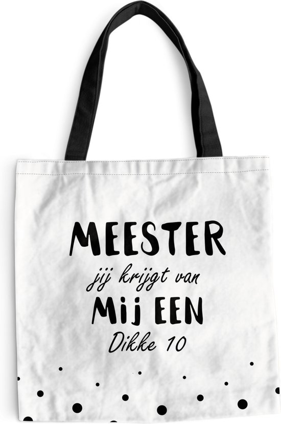 Schoudertas - Strandtas - Shopper Wit - Meester bedankt - Quote - Leerkracht  - Meester... | bol.com