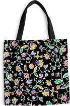 Sac Bandoulière - Sac De Plage - Motifs Shopper - Fleurs - Printemps - 40x40 cm - Sac Coton