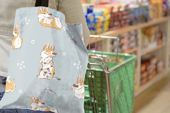 Sac Bandoulière - Sac De Plage - Motif Shopper - Chien - Corgi - 40x50 cm - Sac Coton