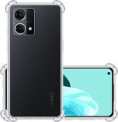 Hoes Geschikt voor OPPO Reno 7 Hoesje Siliconen Cover Shock Proof Back Case Shockproof Hoes - Transparant