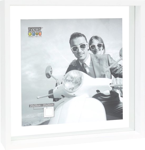 Deknudt Frames fotolijst met zwevend effect S68SK1 - wit - 25x25 cm