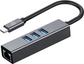 Drivv. USB C naar Ethernet Adapter met 3 USB 3.0 poorten - USB Splitter