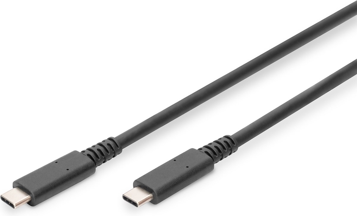 Digitus AK-300343-008-S USB-kabel USB 4.0 USB-C stekker, USB-C stekker 0.80 m Zwart Flexibel, Afgeschermd, Met USB