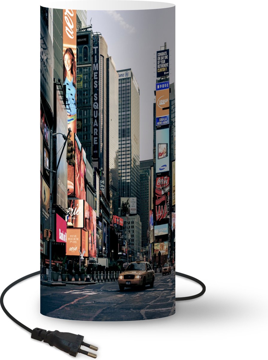 Lamp - Nachtlampje - Tafellamp slaapkamer - Reclameborden Times Square - 70 cm hoog - Ø29.6 cm - Inclusief LED lamp