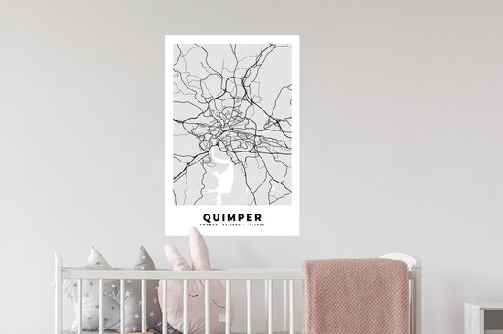 Stickers Stickers muraux - Carte - Plan de ville - France - Quimper - Carte - 40x60 cm - Film adhésif