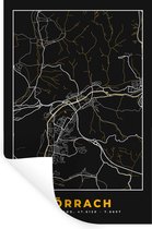 Stickers muraux - Or - Allemagne - Carte - Or - Plan de la ville - Carte - Lörrach - 80x120 cm - Feuille adhésive