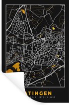 Muurstickers - Sticker Folie - Black and Gold – Stadskaart – Ratingen – Duitsland – Plattegrond – Kaart - 60x90 cm - Plakfolie - Muurstickers Kinderkamer - Zelfklevend Behang - Zelfklevend behangpapier - Stickerfolie