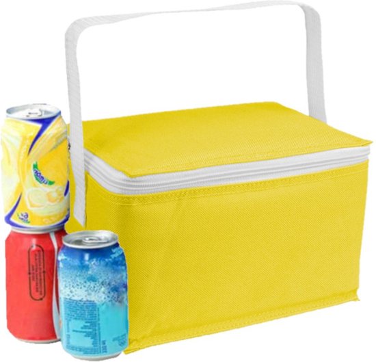 Kleine koeltas voor lunch geel met 2 stuks flexibele koelelementen 3.5 liter van Klein — afbeelding 3