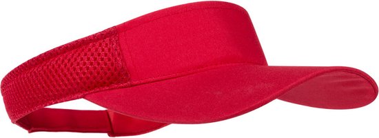 Foto: Zonneklep pet sunvisor rood voor volwassenen katoenen verstelbare zonnekleppen dames heren