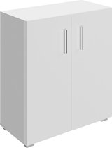 Deuba Armoire de rangement Vela 77 x 60 x 31 cm - 2 compartiments avec 2 portes - blanc - armoire