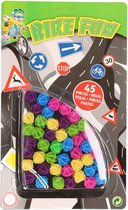 Kinderfiets spaakkralen - set van 45x stuks - gekleurde fiets spaken versiering kralen - cadeau