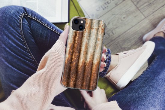 Coque iPhone 13 mini - Rouille - Tôle ondulée - Fer - Coque de téléphone en Siliconen