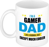 Gamer dad cadeau beker / mok - wit - papa / verjaardag / Vaderdag / cadeau voor hem