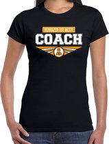Verkozen tot beste coach t-shirt dames - zwart - Cadeau coach S