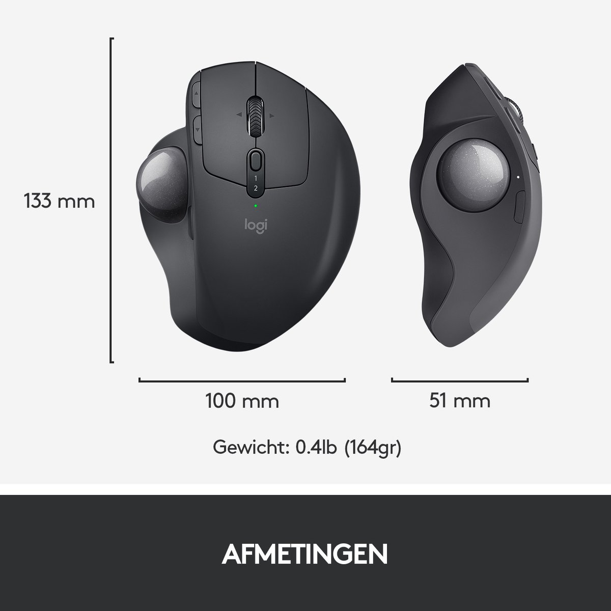 Bol.com Logitech MX Ergo - Draadloze Ergonomische Trackball Muis - Zwart aanbieding