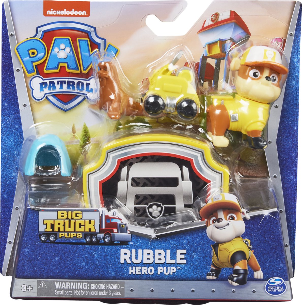 PAW Patrol, Mighty Pups Super PAWs, Figurine Ruben avec sac à dos  transformable