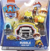 PAW Patrol Big Truck Pups - Rubble-actiefiguur met reddingsdrone - Speelfigurenset
