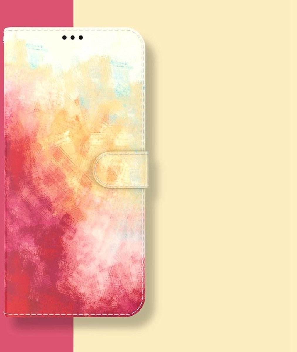 Apple iPhone 12 Pro Max Ultra Bescherming - Spring Cherry - Aquarel - Edge to Edge - Vloeibare Kunstleer - Telefoon Bookcase