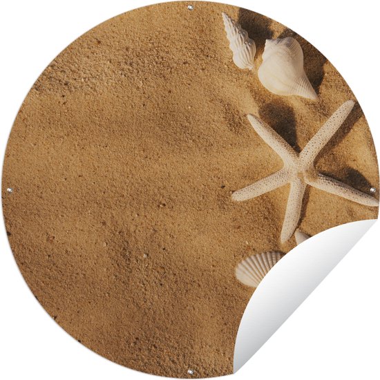 Garden Circle Starfish - Coquillages - Plage - 120x120 cm - Affiche de Jardin Ronde - Extérieur - XXL