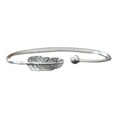 Marama - armband Feather Zilver - bangle - damesarmband - 925 sterling zilver - licht buigbaar