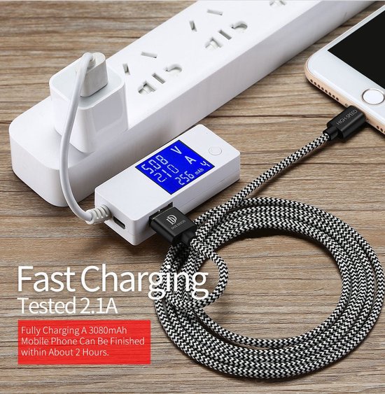 Dux Ducis Fast Charging 2.1A Lange Apple iPhone Lightning Oplaad Kabel 5 Meter - Dux Ducis