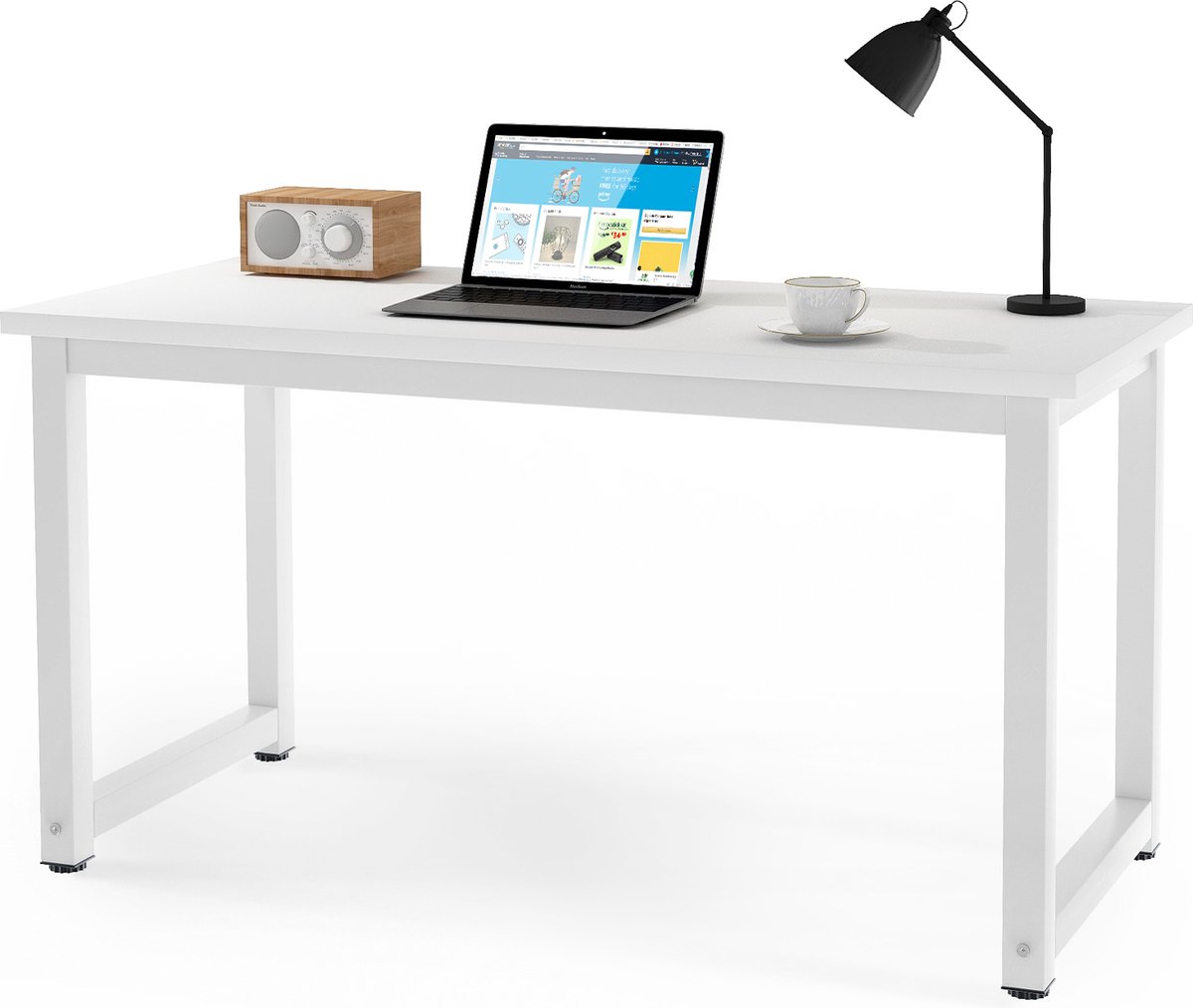 Moderne eenvoudige stijl computerbureau -PC-laptop-studietafel- Bureauwerkstation voor thuiskantoor-wit