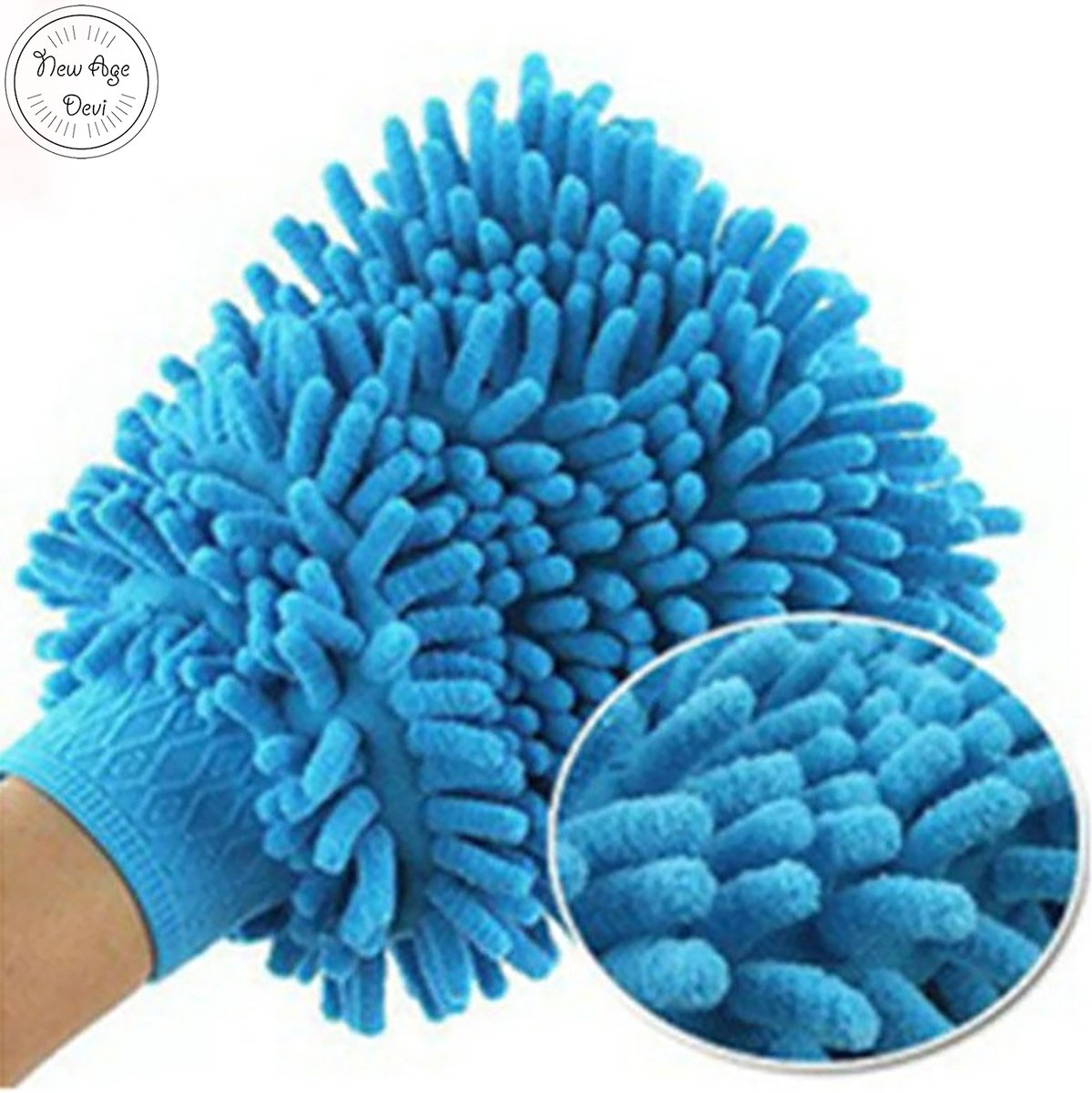 New Age Devi Washandschoen Microvezel washand Autowashandschoen Blauw Microfiber glove
