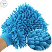 Washandschoen - Microvezel washand - Autowashandschoen - Blauw - Microfiber - Microfiber glove