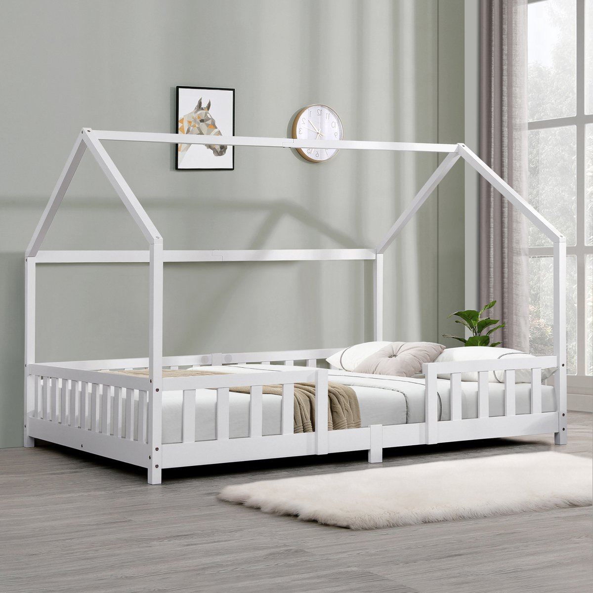 Lit enfant Treviolo avec protection antichute et matelas 140x200