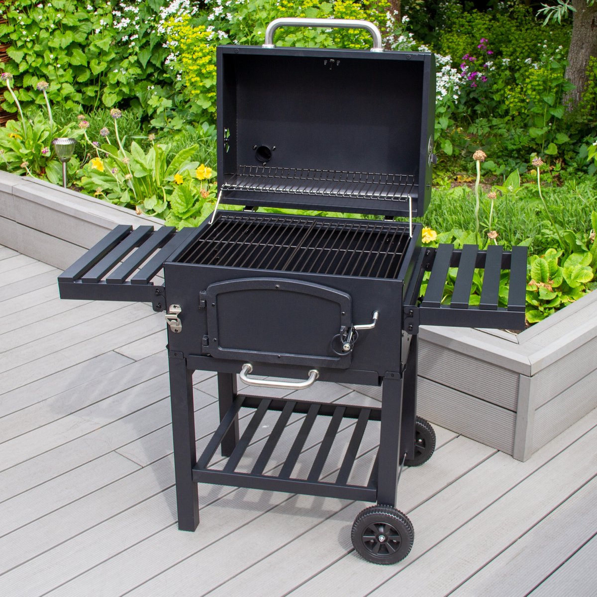 BBQ Collection - Fumoir Barbecue 2-in-1 - Grill - Smoker - Noir - 2 Roues -  Cdiscount Jardin