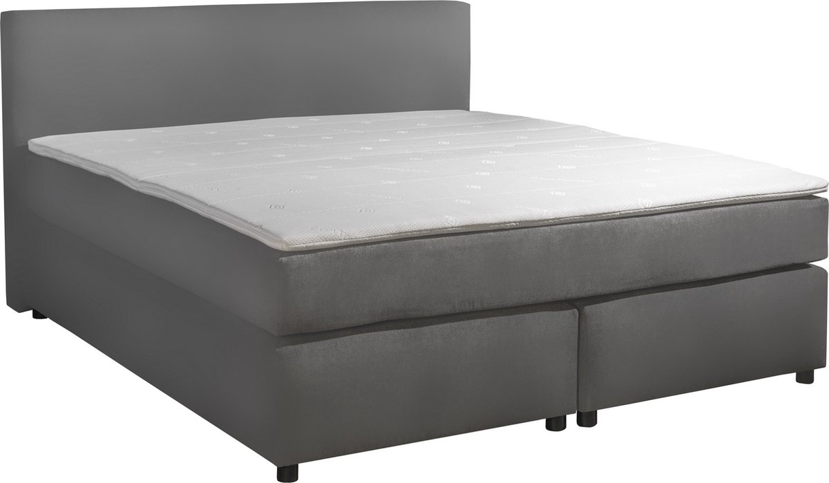 Anno 1588 - Boxspring Amsterdam - Pocketvering - Antraciet Lederlook - 180x200 cm - Inclusief Dekbed en Kussens thumbnail 2