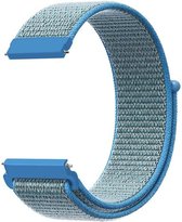 Bracelet Strap-it Smartwatch 20mm - bracelet en nylon souple adapté pour Samsung Galaxy Watch 42mm / Active / Active2 40 & 44mm / Galaxy Watch 3 41mm - Garmin Vivoactive 3 / Venu - SQ - Amazfit GTS / 2 / Bip - bleu