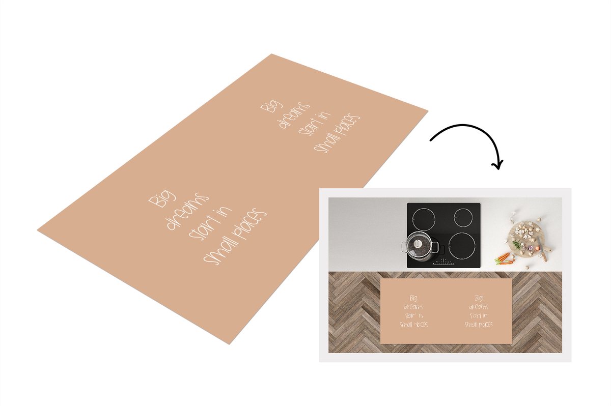 KitchenYeah Keukenloper - Loper keuken - Spreuken - Quotes - Big dreams start in small places - 120x60 cm - Keukenloper vinyl Multicolor