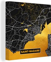 Canvas Schilderij Frankrijk – Plattegrond – Kaart – Saint-Nazaire – Stadskaart - 50x50 cm - Wanddecoratie