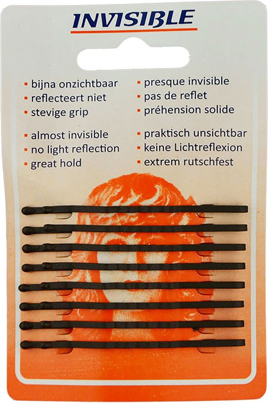 Invisible - Haarschuifjes - Bruin - Lang - 8 Stuks