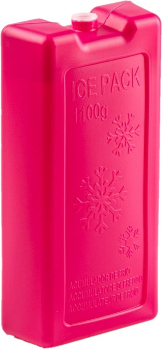 4x stuks 1100 grams koelelementen 22 x 11.5 x 5 cm roze plastic van Bo-Camp — afbeelding 2