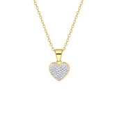 LivLiv - Collier en acier plaqué or avec pendentif coeur