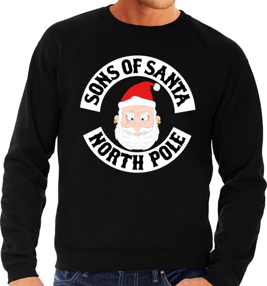 Foute kersttrui / sweater - zwart - Sons of Santa heren XXL
