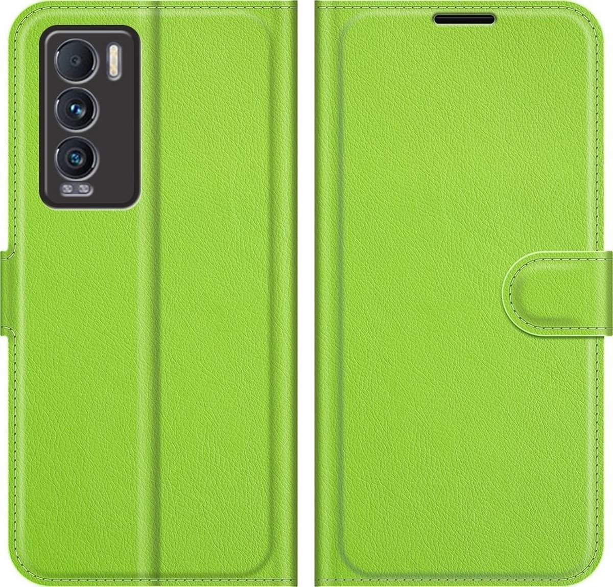 Mobigear Telefoonhoesje geschikt voor Realme GT Master Edition Hoesje | Mobigear Classic Bookcase Portemonnee | Pasjeshouder voor 3 Pasjes | Telefoonhoesje voor Pinpas / OV Kaart / Rijbewijs - Groen