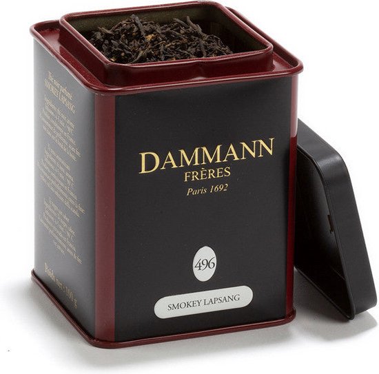 Dammann Frères - Smokey Lapsang blikje N° 496 - 100 gram gerookte zwarte thee - Volstaat voor 50 koppen Lapsang Souchong