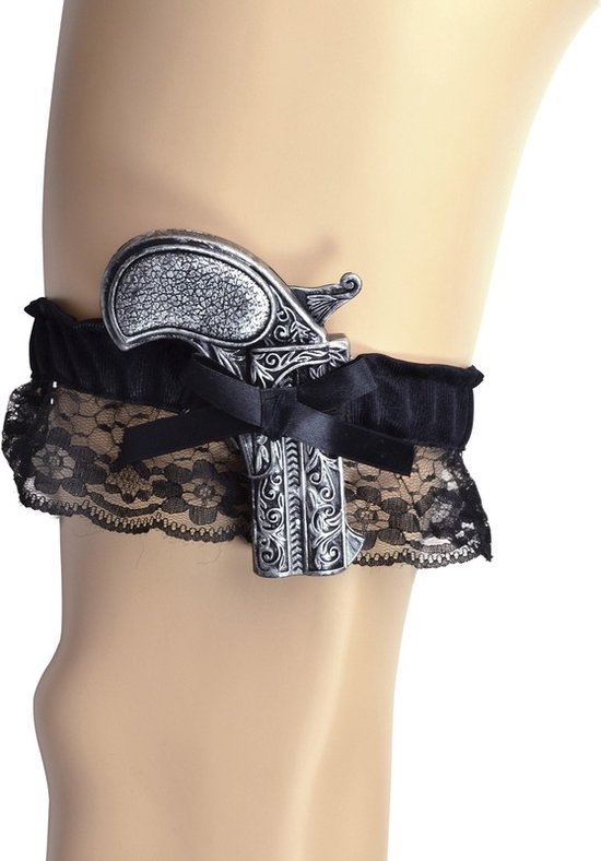 Kousenband met mini revolver - nep pistolen - carnaval - dames - roaring twenties - jaren 20 stijl