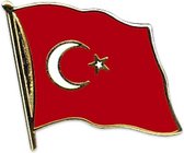 Pin broche speldje van Vlag TurkijÃ« 20 mm - Landen supporters feestartikelen
