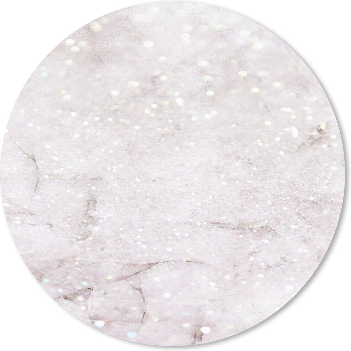 Muismat rond 20x20 cm - Mousepad Marmer - Roze - Glitter - Ronde muismatten