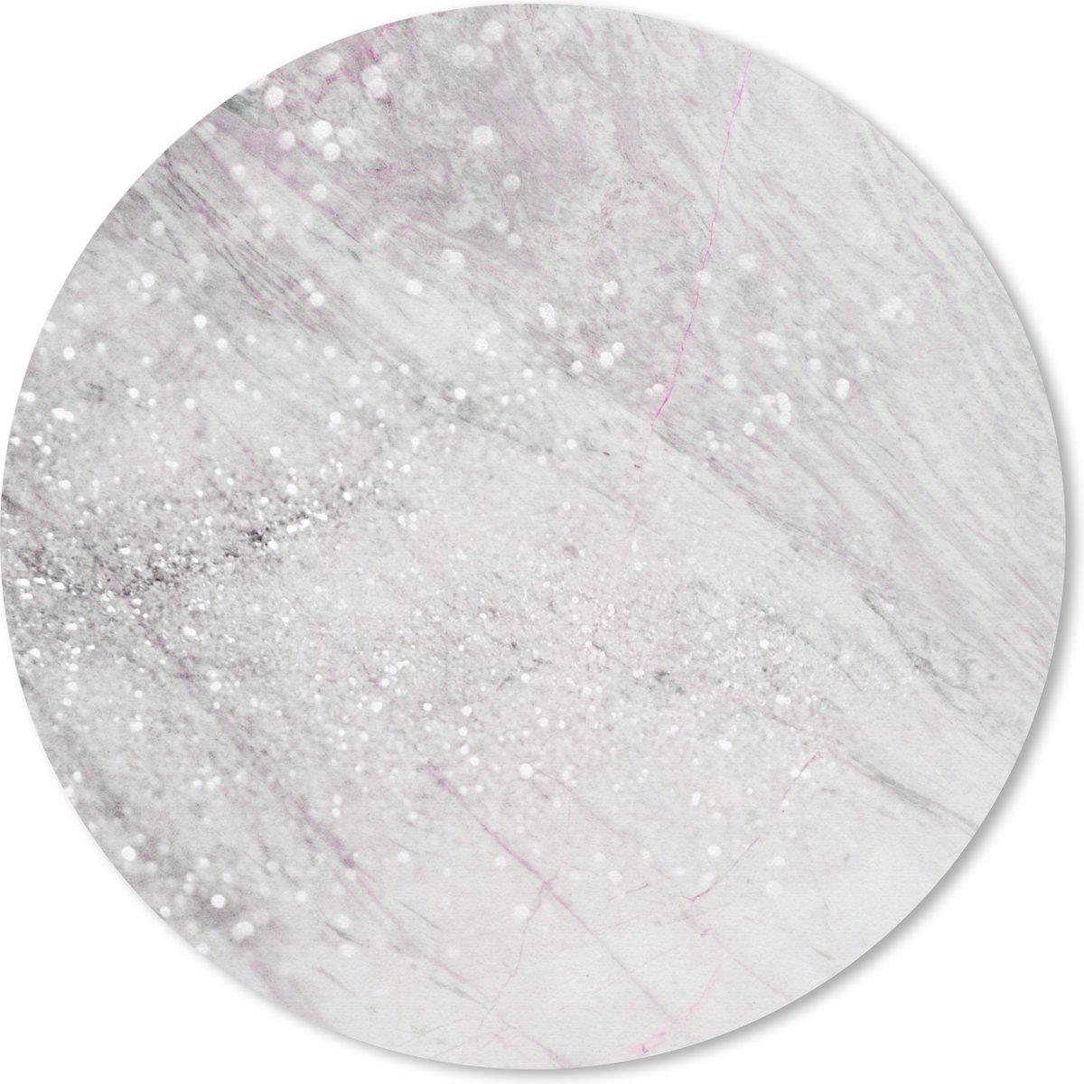 Muismat rond 30x30 cm - Mousepad Marmer - Aderen - Glitter - Ronde muismatten